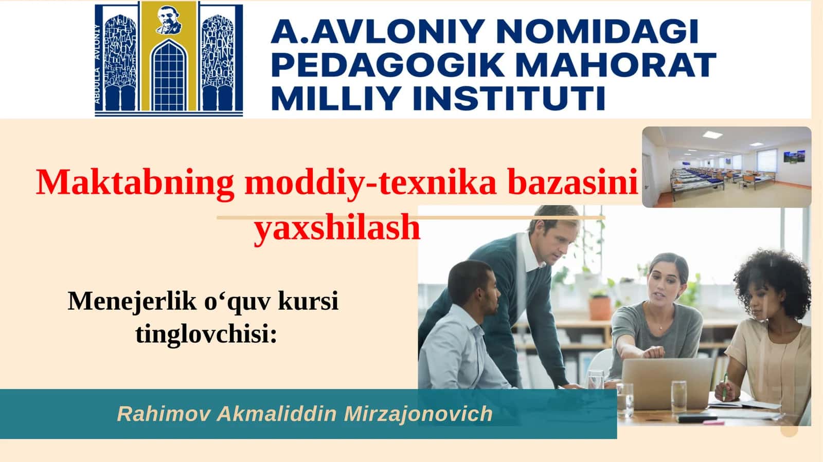 Maktabning moddiy-texnik bazasini yaxshilash 1