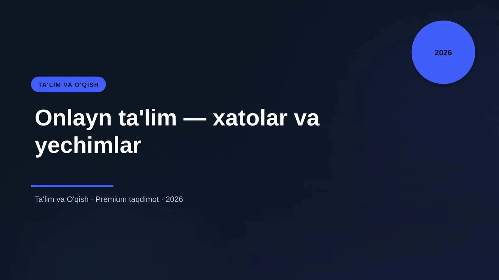 Onlayn ta'lim — xatolar va yechimlar 1