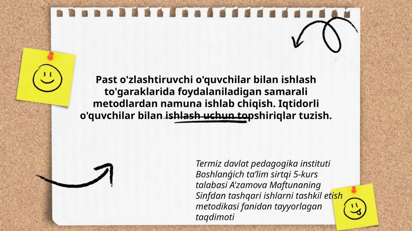 A'zamova Maftunaning Sinfdan tashqari ishlarni tashkil etish metodikasi 1