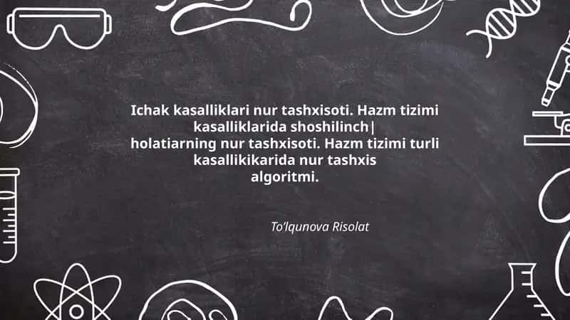Ichak kasalliklari nur tashxisoti 1