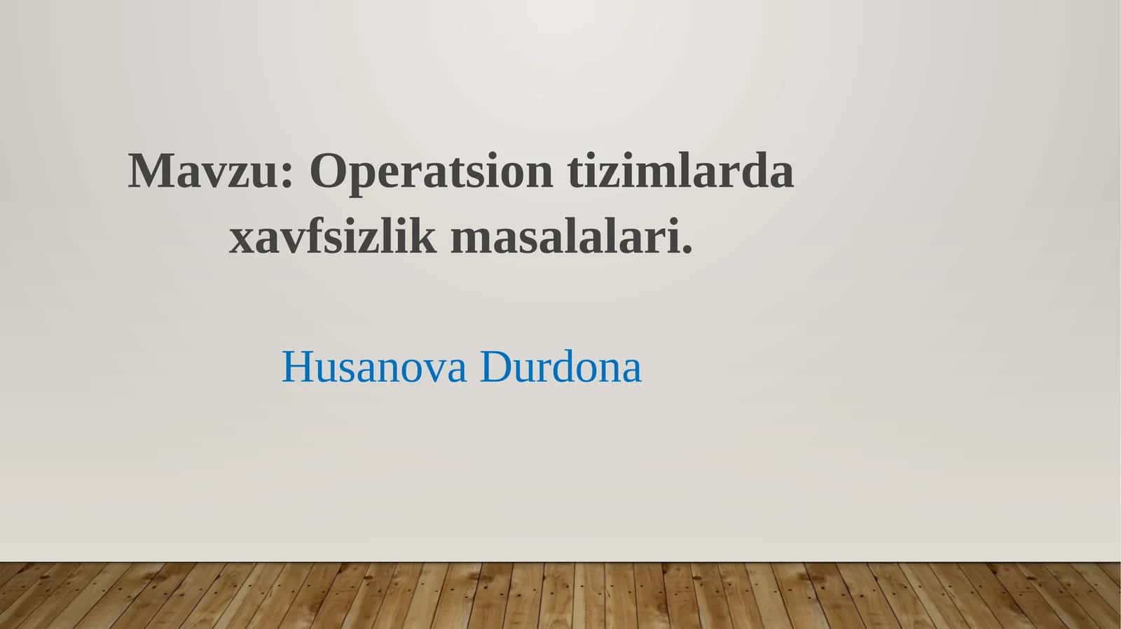 Operatsion tizimlardagi xavfsizlik masalalari 1