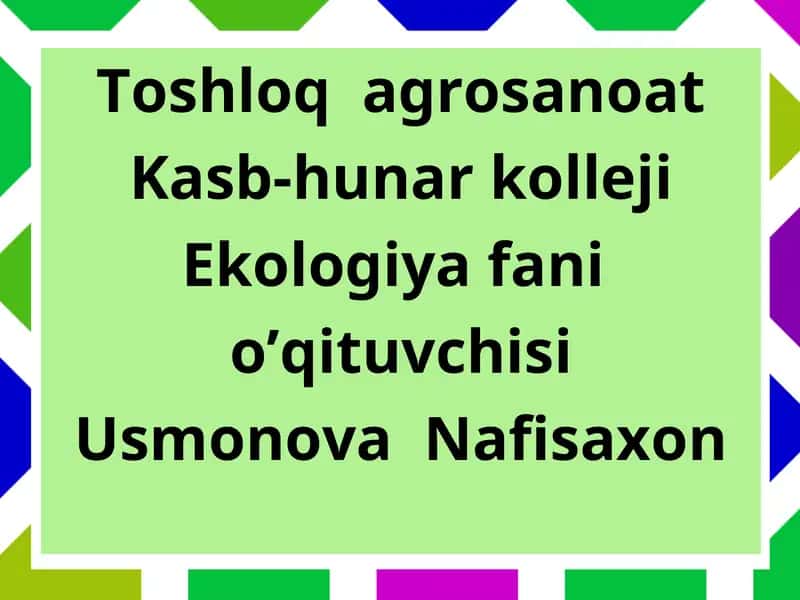 Ekologiya fani 1