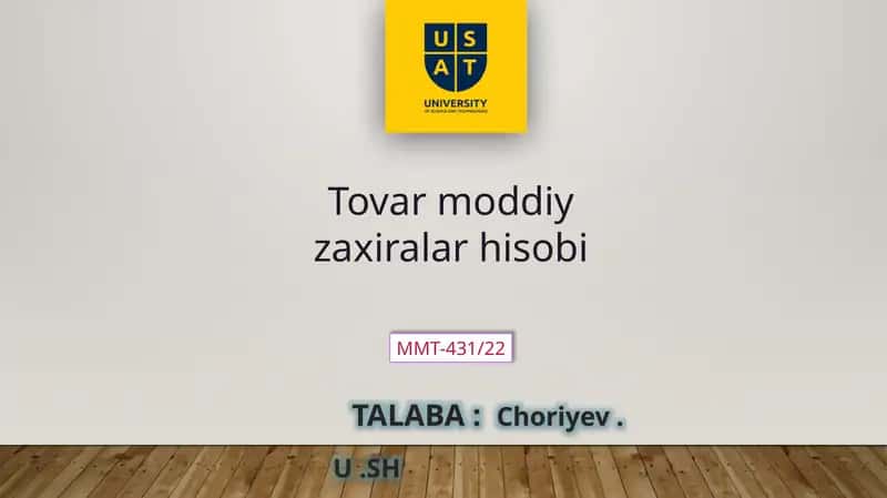 Tovarmoddiyzaxiralar hisobi 1