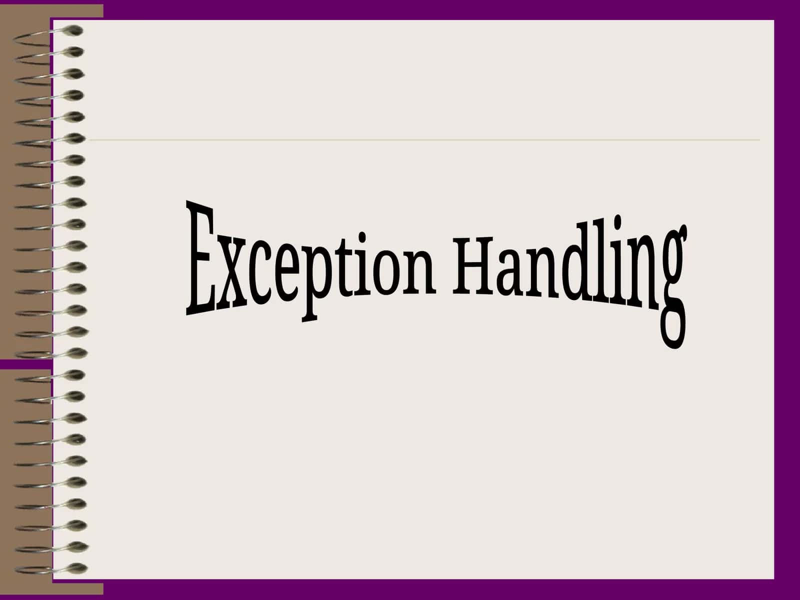 Exception Handling 1