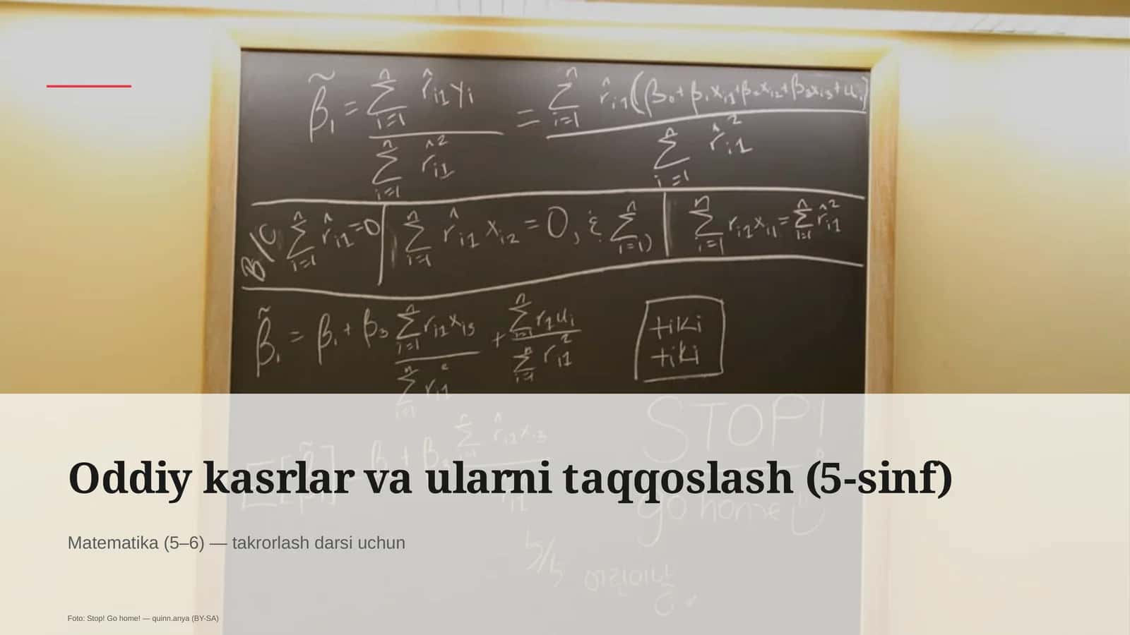 Oddiy kasrlar va ularni taqqoslash (5-sinf) 1