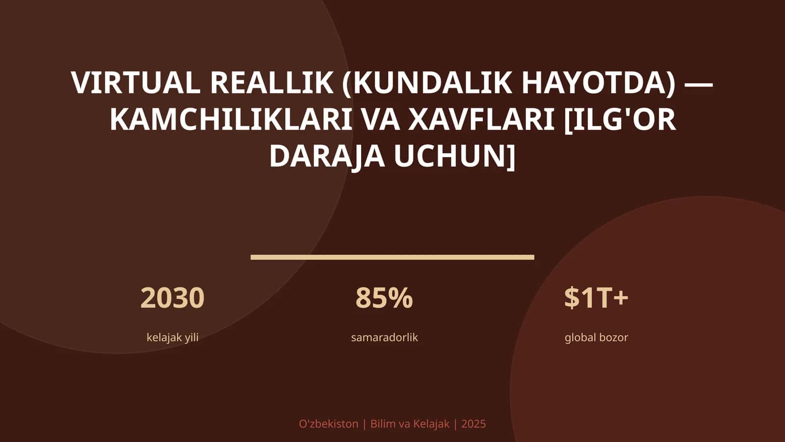 Virtual reallik (kundalik hayotda) — kamchiliklari va xavflari [ilg'or daraja uchun] 1