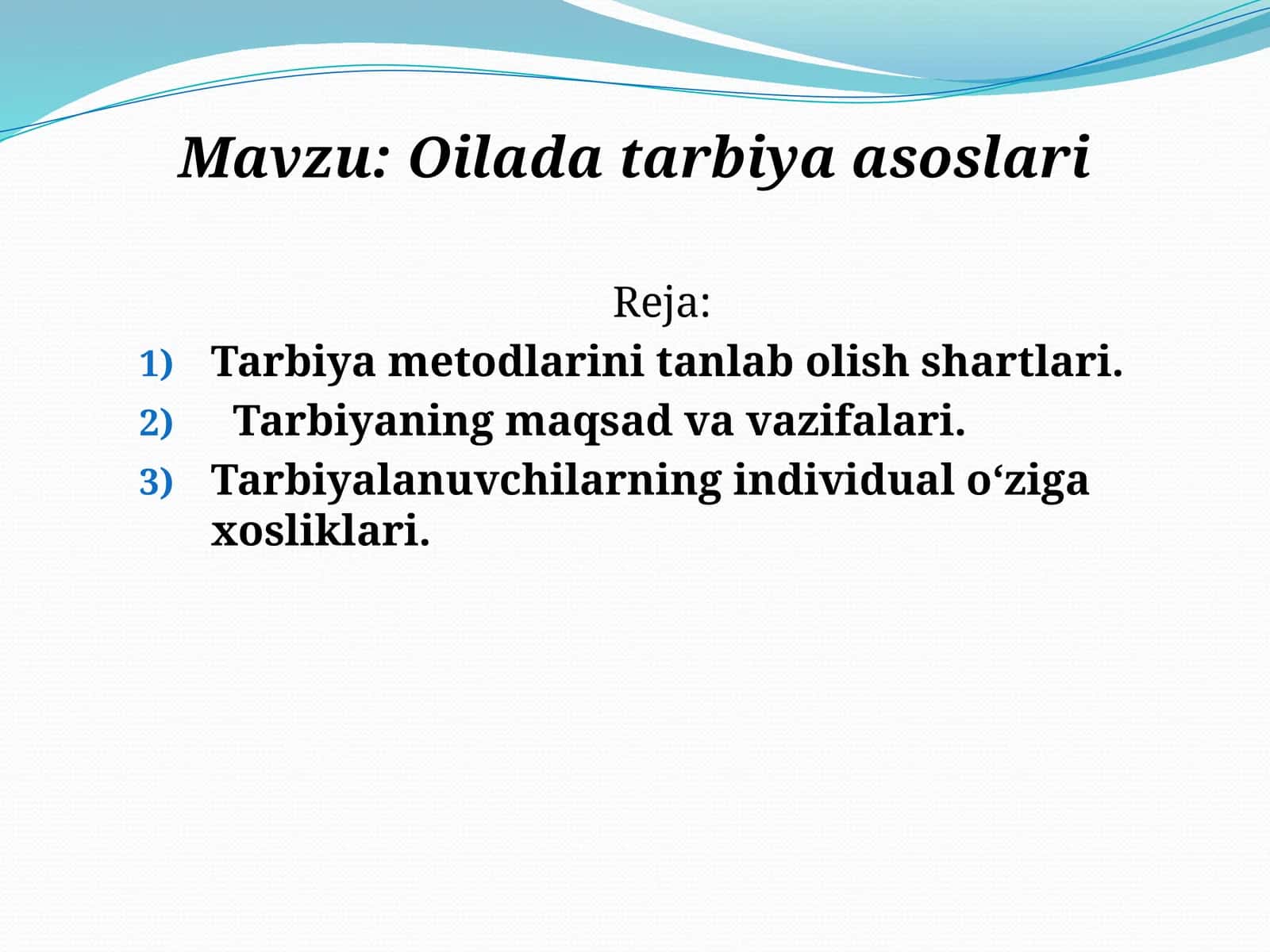 Oilada tarbiya asoslari 1