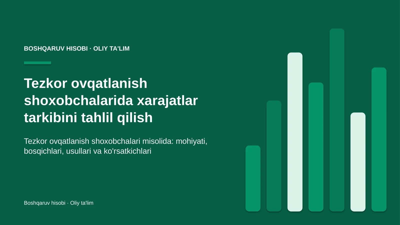 tezkor ovqatlanish shoxobchalarida xarajatlar tarkibini tahlil qilish 5373 1