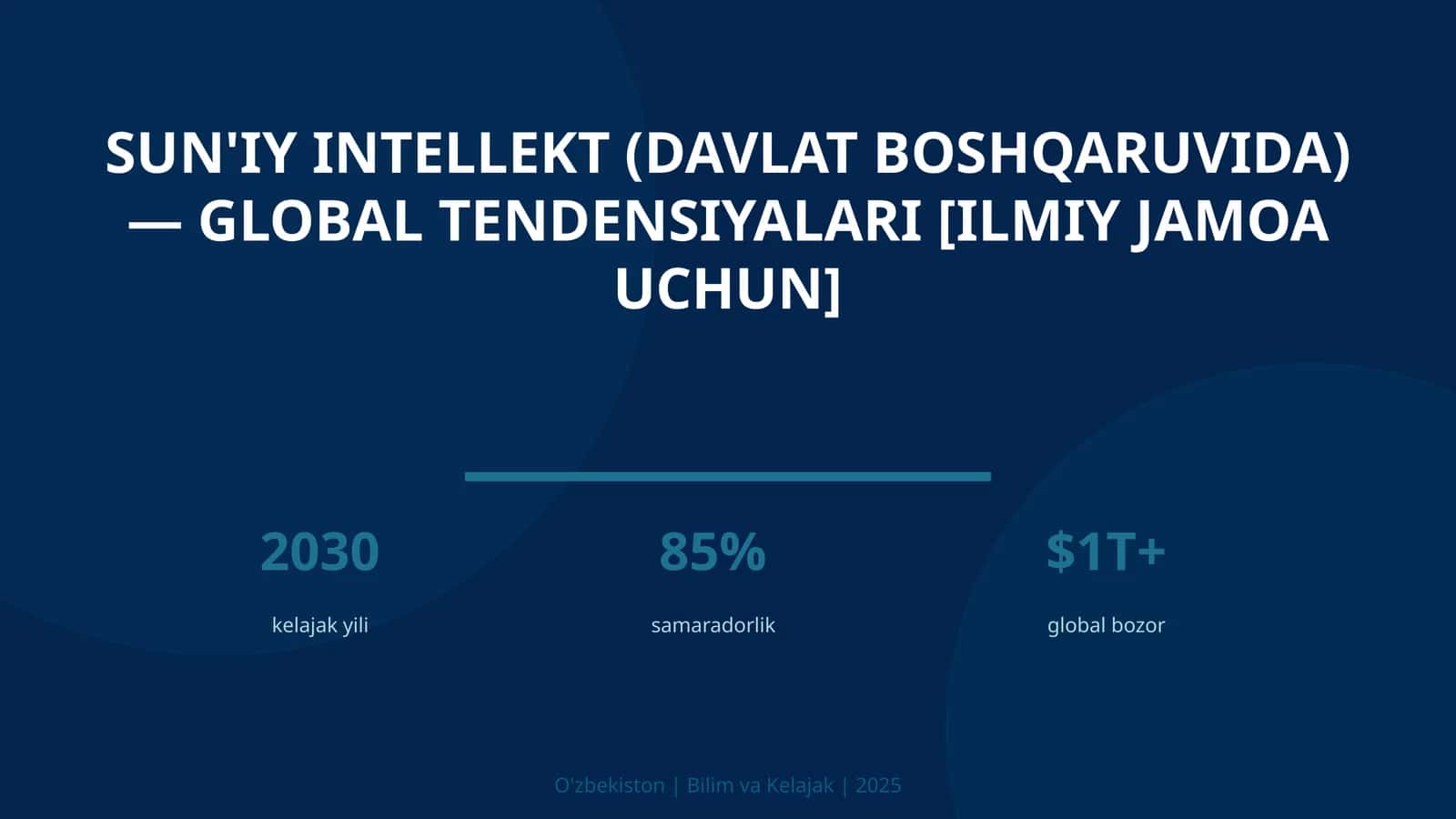 Sun'iy intellekt (davlat boshqaruvida) — global tendensiyalari [ilmiy jamoa uchun] 1