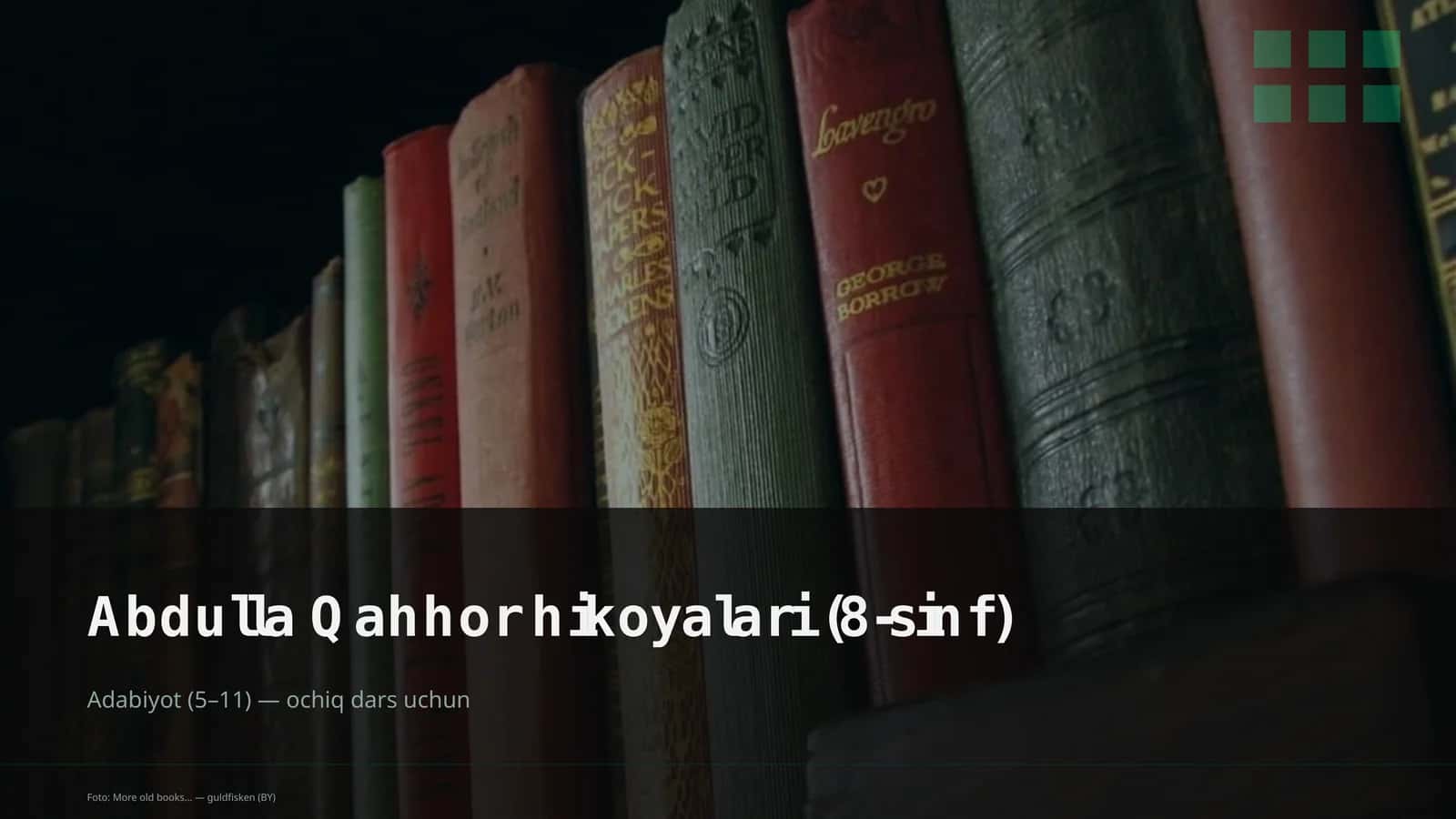Abdulla Qahhor hikoyalari (8-sinf) 1