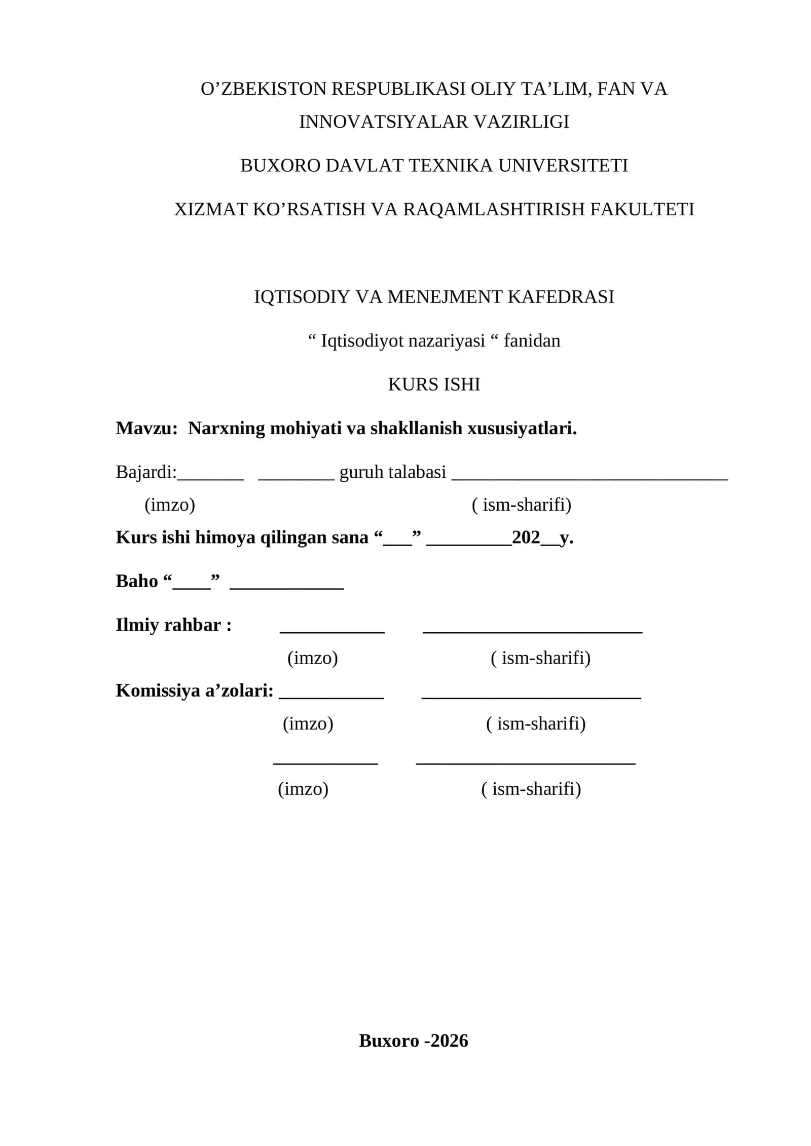 Narxning mohiyati va shakllanish xususiyatlari 1