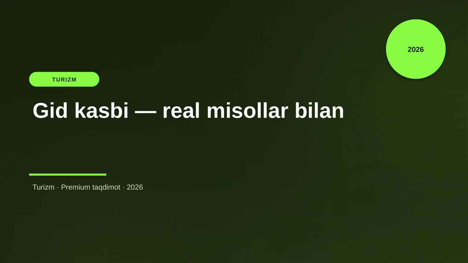 Gid kasbi — real misollar bilan 1
