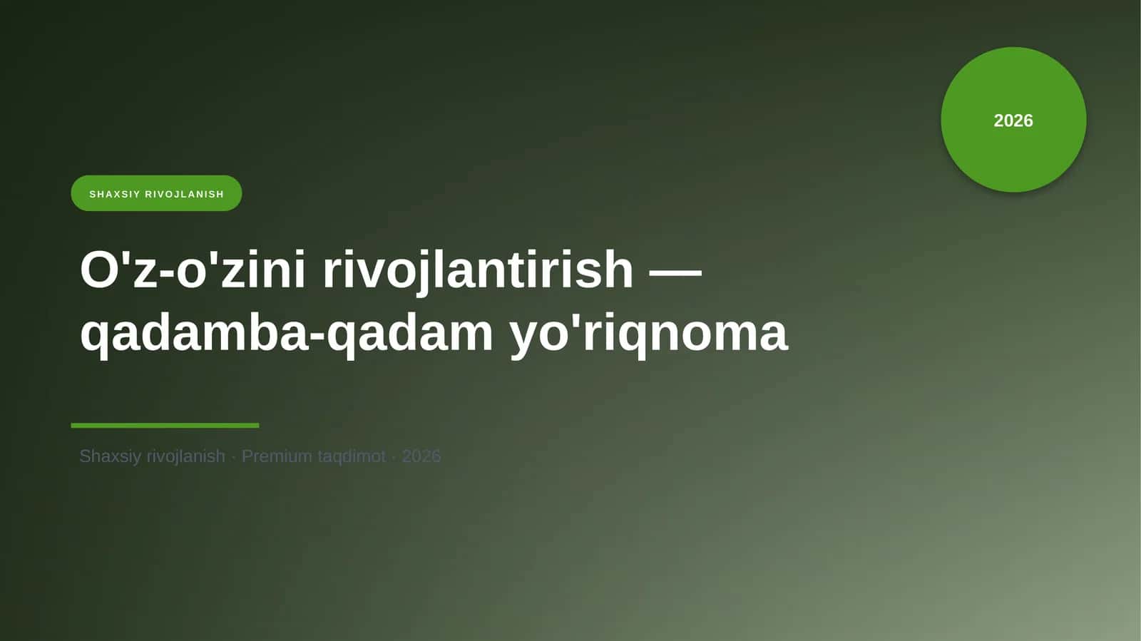 O'z-o'zini rivojlantirish — qadamba-qadam yo'riqnoma 1