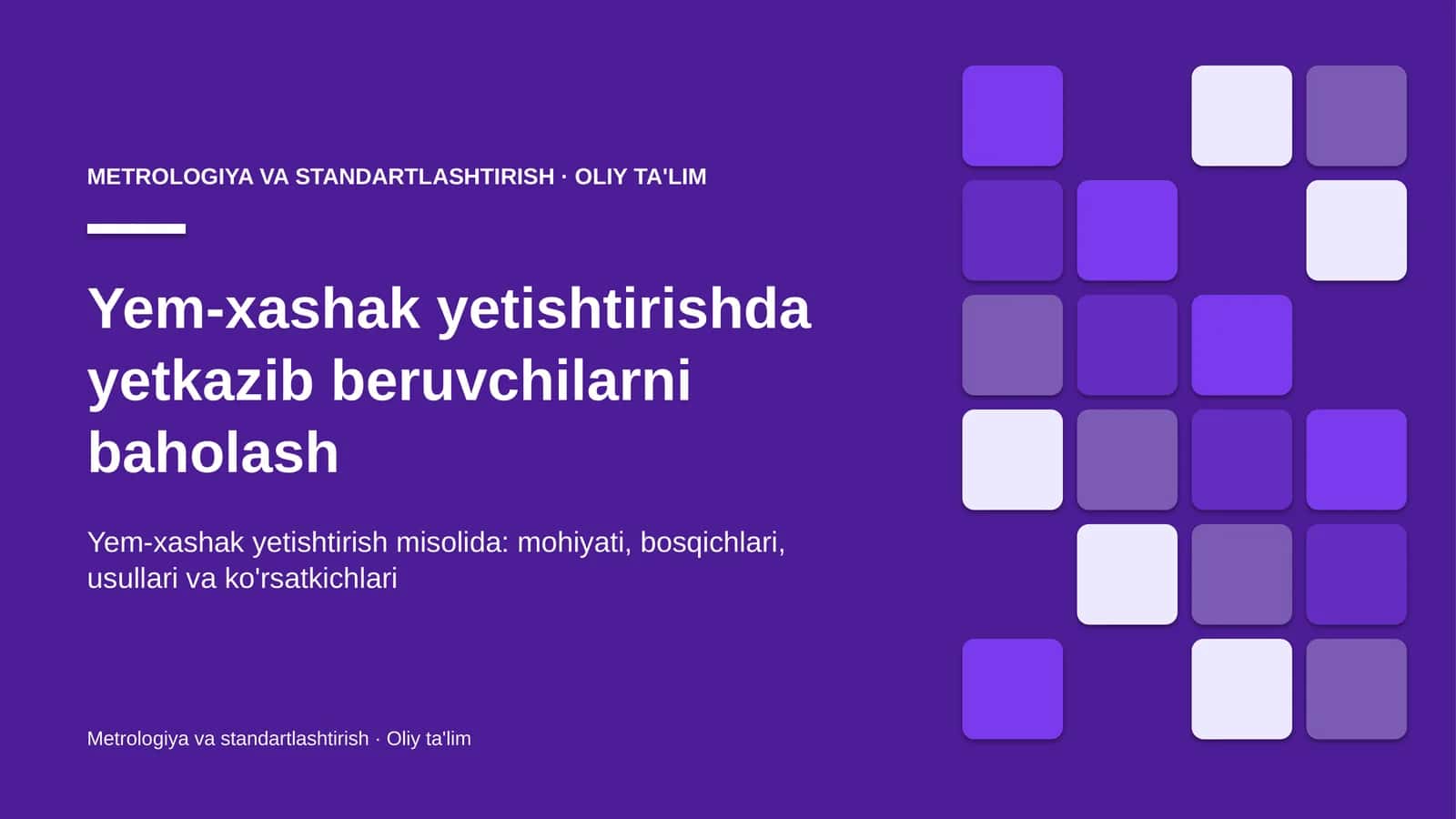 Yem-xashak yetishtirishda yetkazib beruvchilarni baholash 1