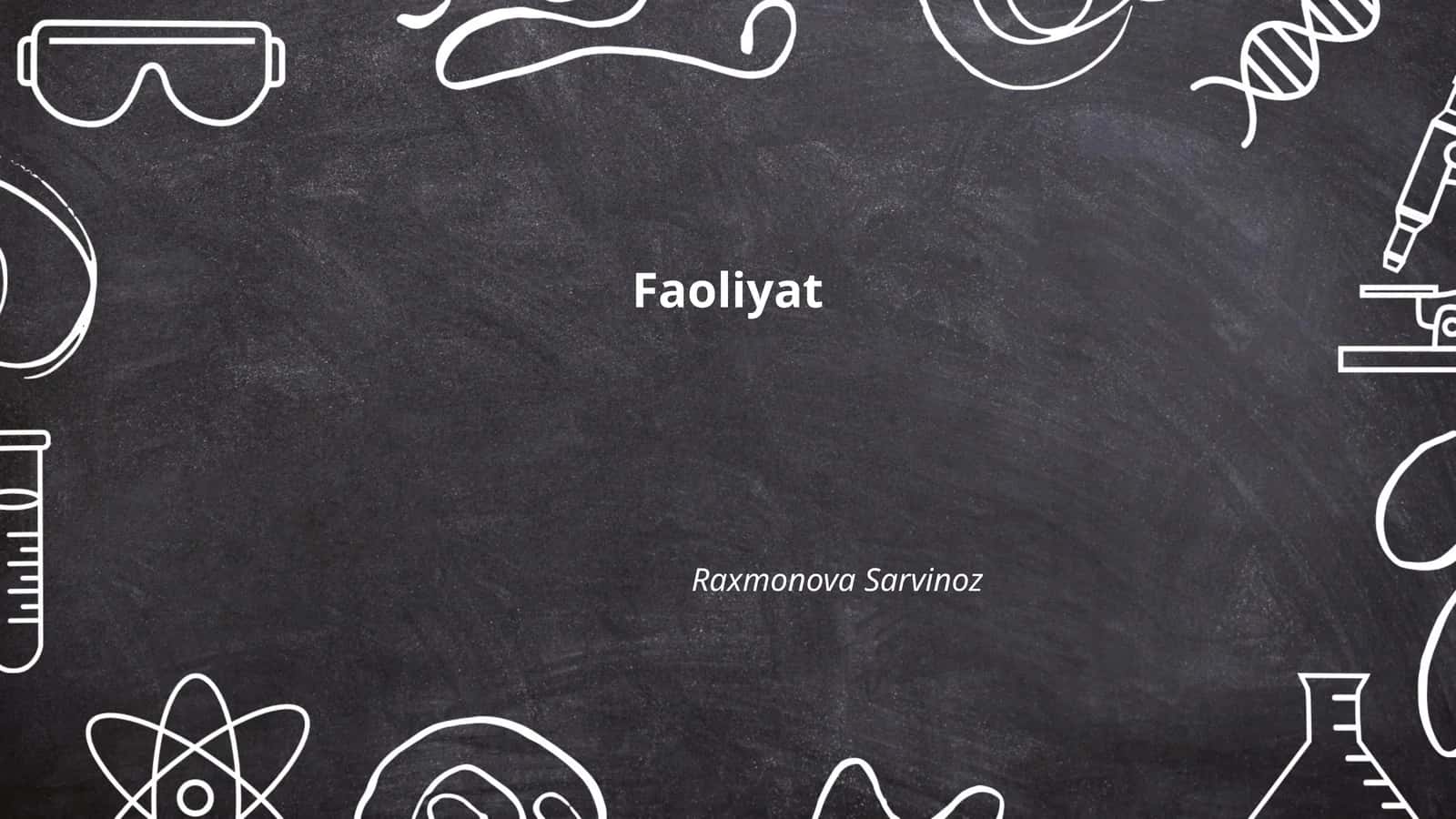 Faoliyatning Maqsad va Vazifalari 1