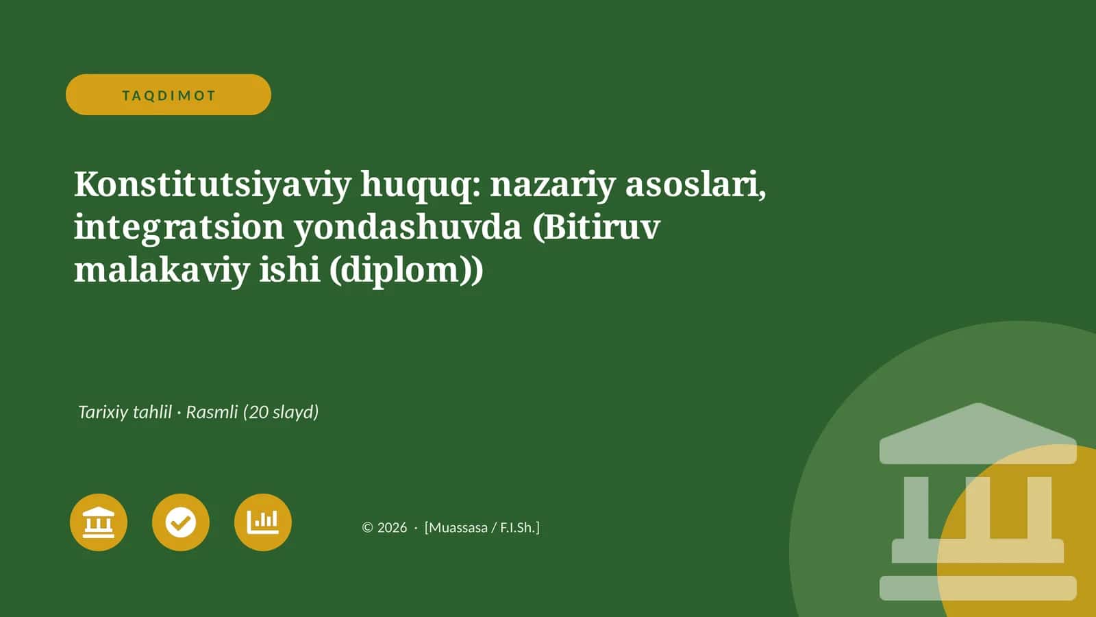 Konstitutsiyaviy huquq: nazariy asoslari, integratsion yondashuvda (Bitiruv malakaviy ishi (diplom)) 1