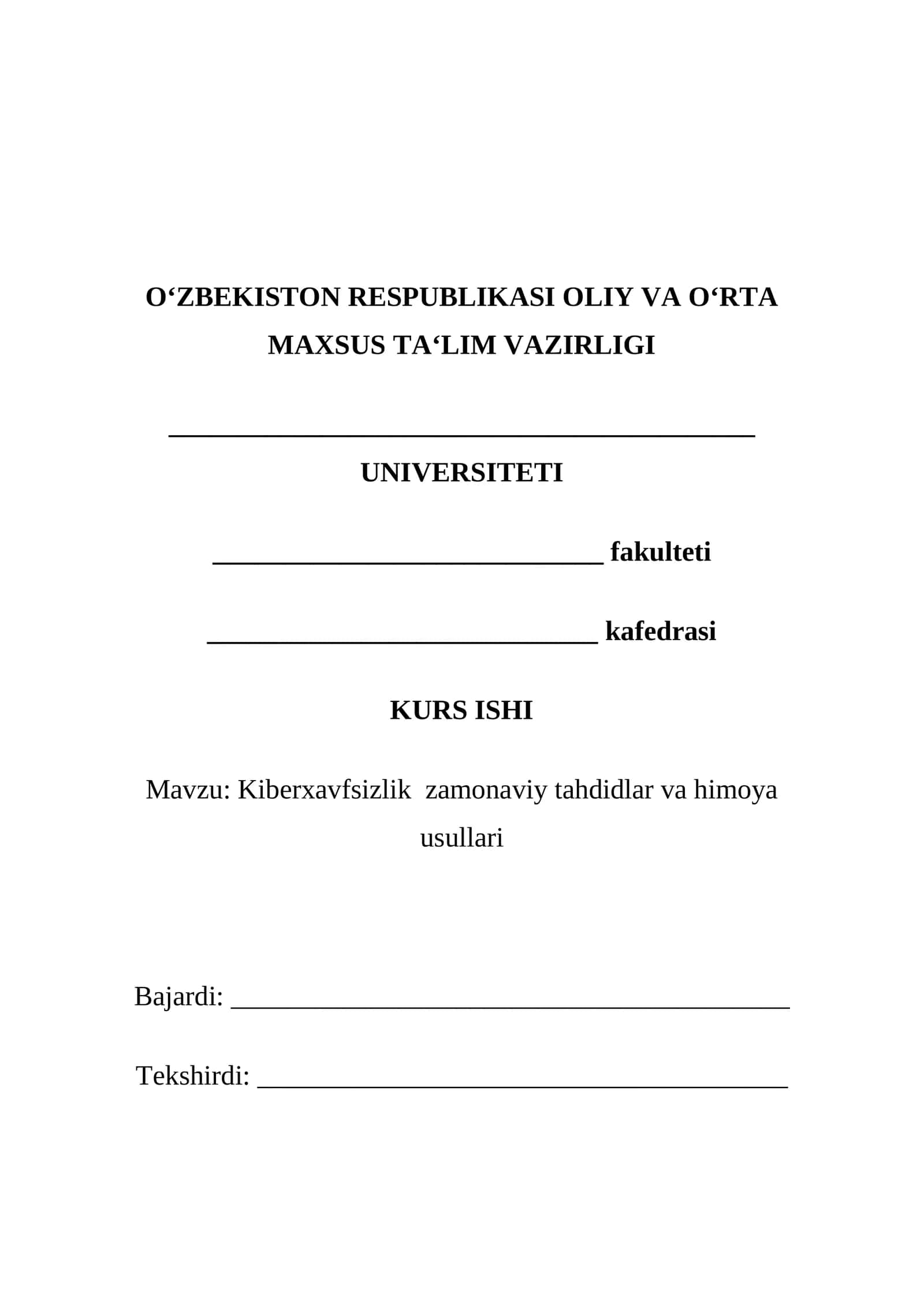 Kiberxavfsizlik zamonaviy tahdidlar va himoya usullari 1