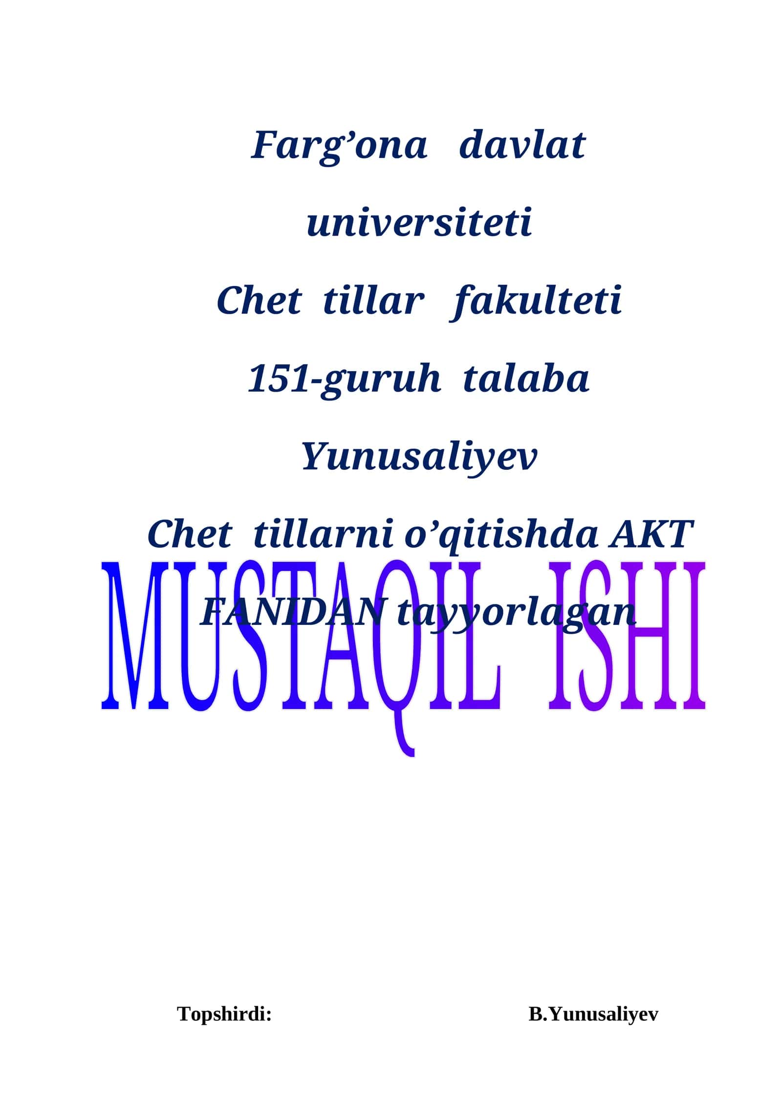 Microsoft Word dasturi “Glavnaya” bo’limi 1