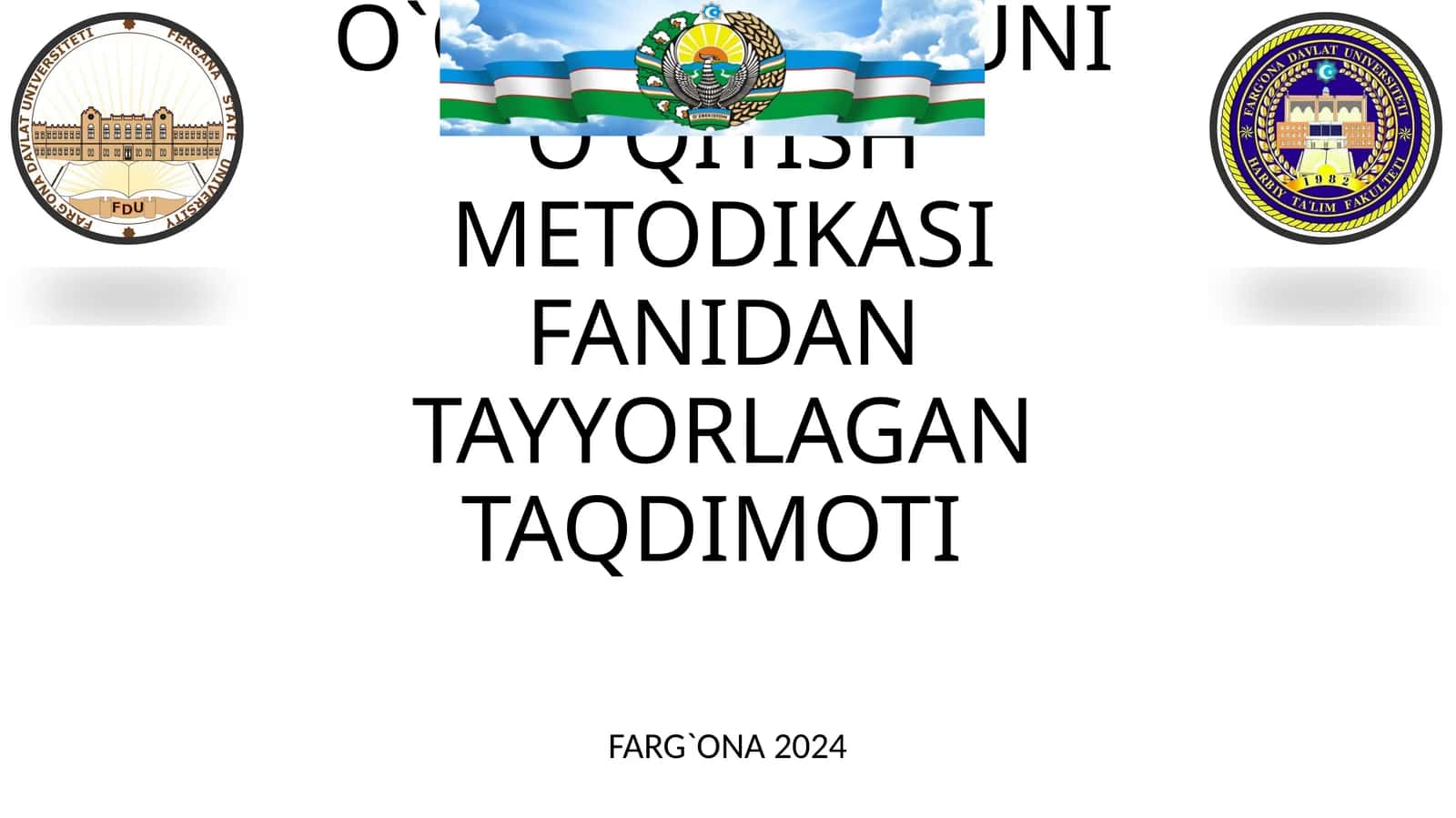 O‘qotish usullari va ularni o’rgatish 1