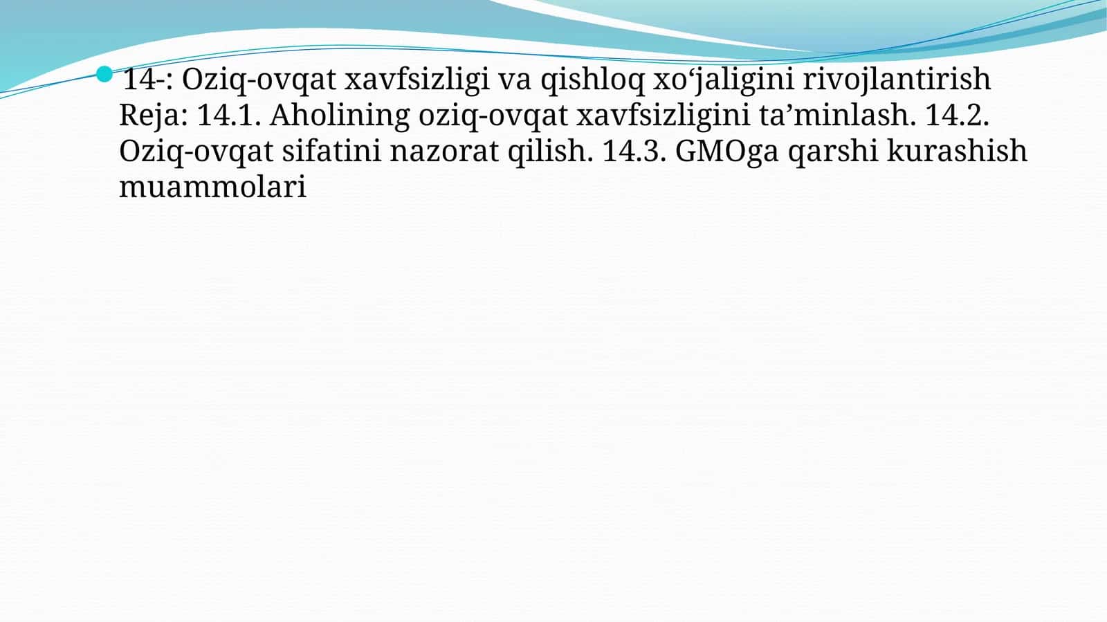 Oziq-ovqat xavfsizligi va qishloq xo‘jaligini rivojlantirish 1