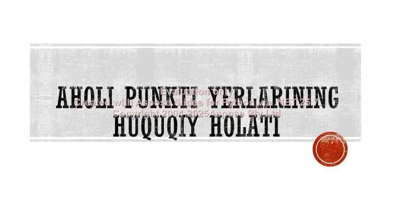 Aholi punkti yerlarining huquqiy holati 1