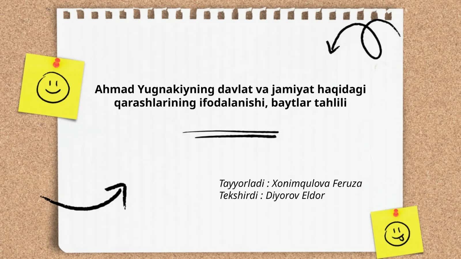 Ahmad Yugnakiyning davlat va jamiyat haqidagi qarashlarining ifodalanishi, baytlar tahlili 1
