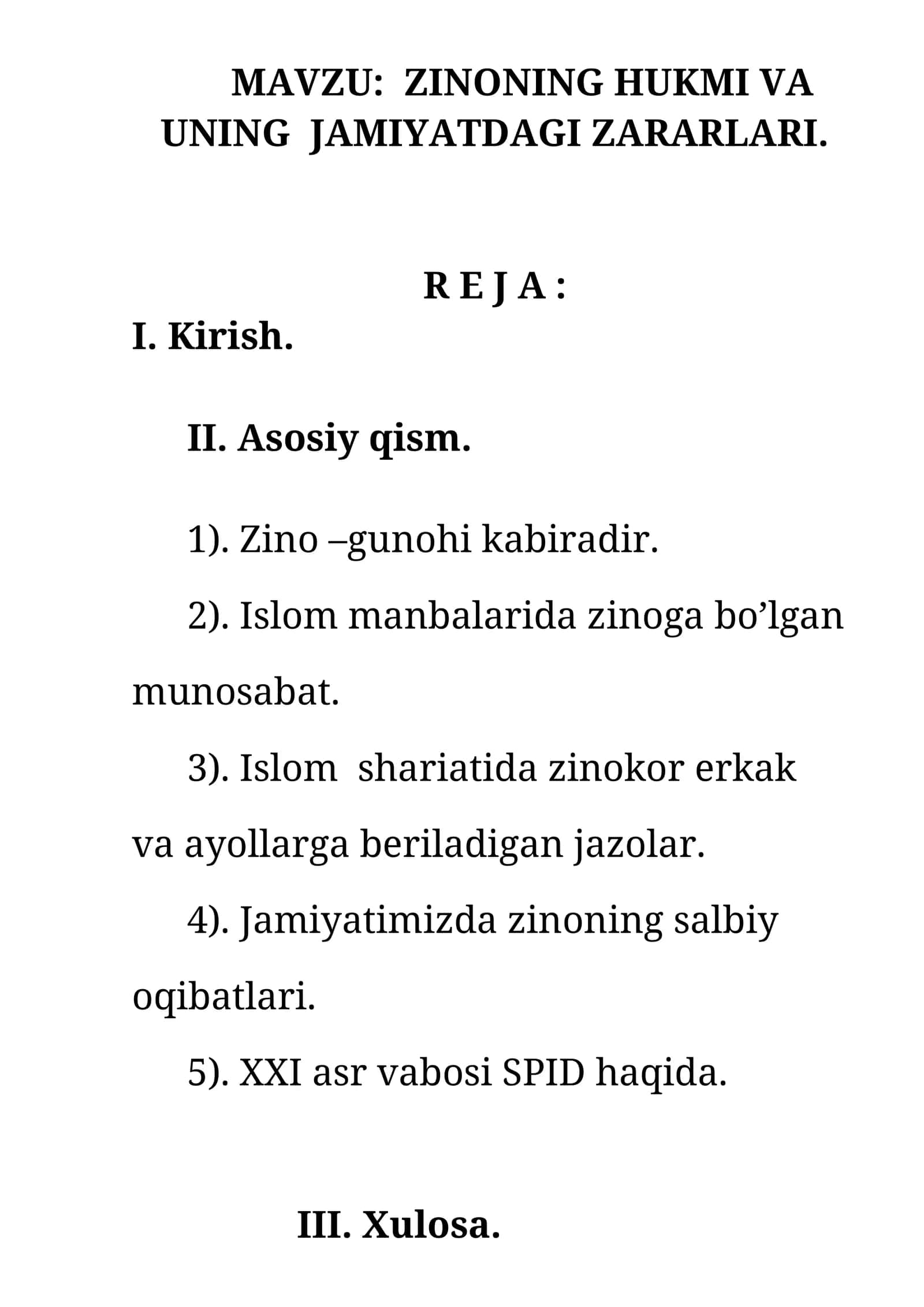 ZINONING HUKMI VA UNING JAMIYATDAGI ZARARLARI 1