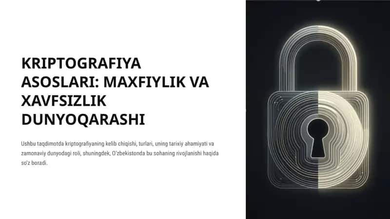 KRIPTOGRAFIYA ASOSLARI 1