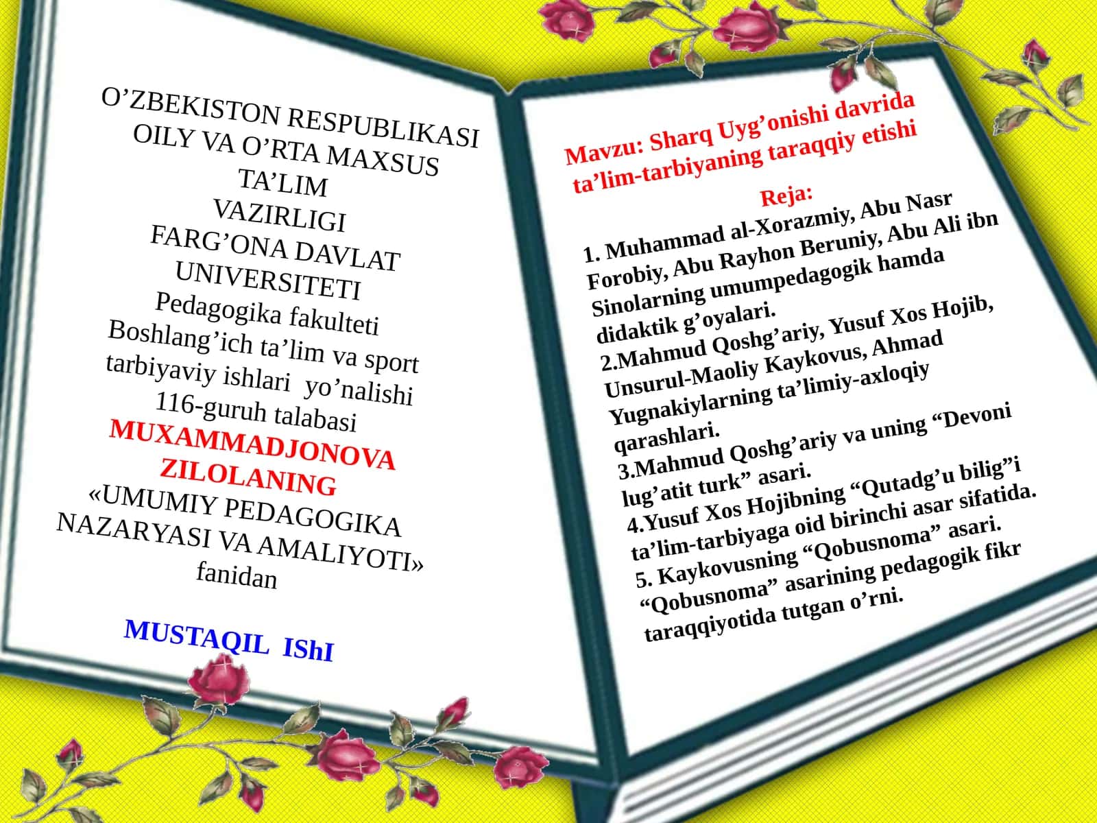 Sharq Uyg’onishi davrida ta’lim-tarbiyaning taraqqiy etishi 1