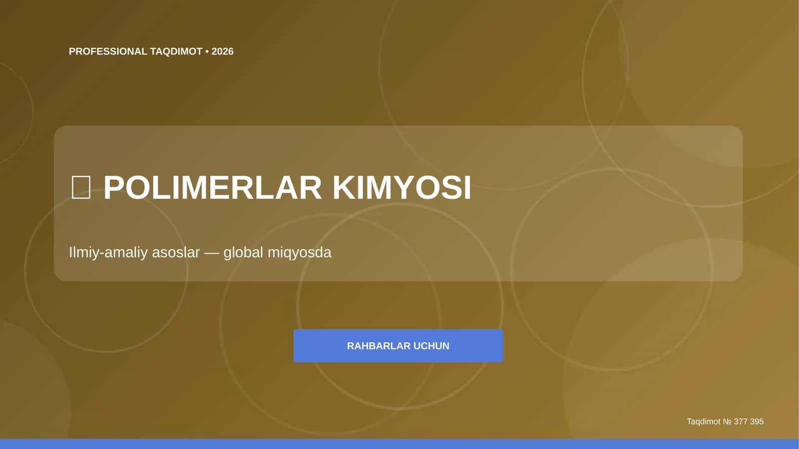 POLIMERLAR KIMYOSI 1