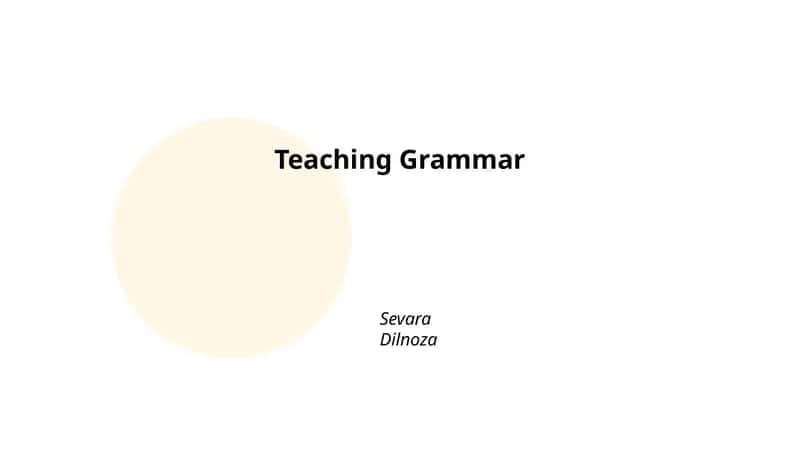 Teaching Grammar 1