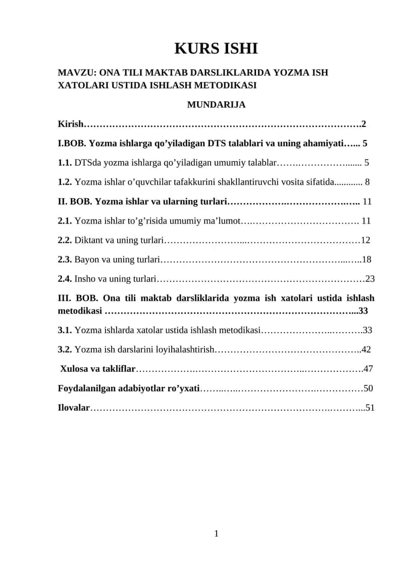 Ona Tili Maktab Darstliklarida Yozma Ish Xatolari Ustida Ishlash Metodikasi 1
