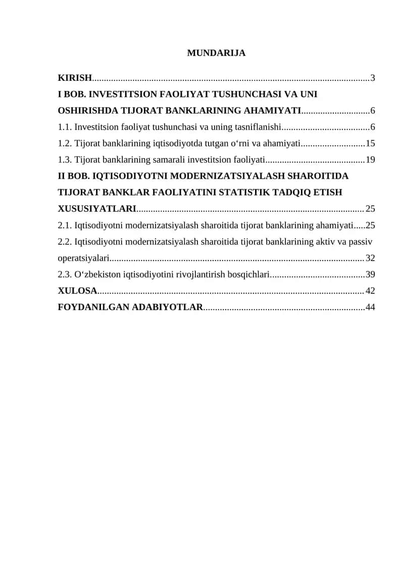 Investitsion Faoliyat Tushunchasi va Uning Oshirishda Tijorat Banklarining Ahamiyati 1