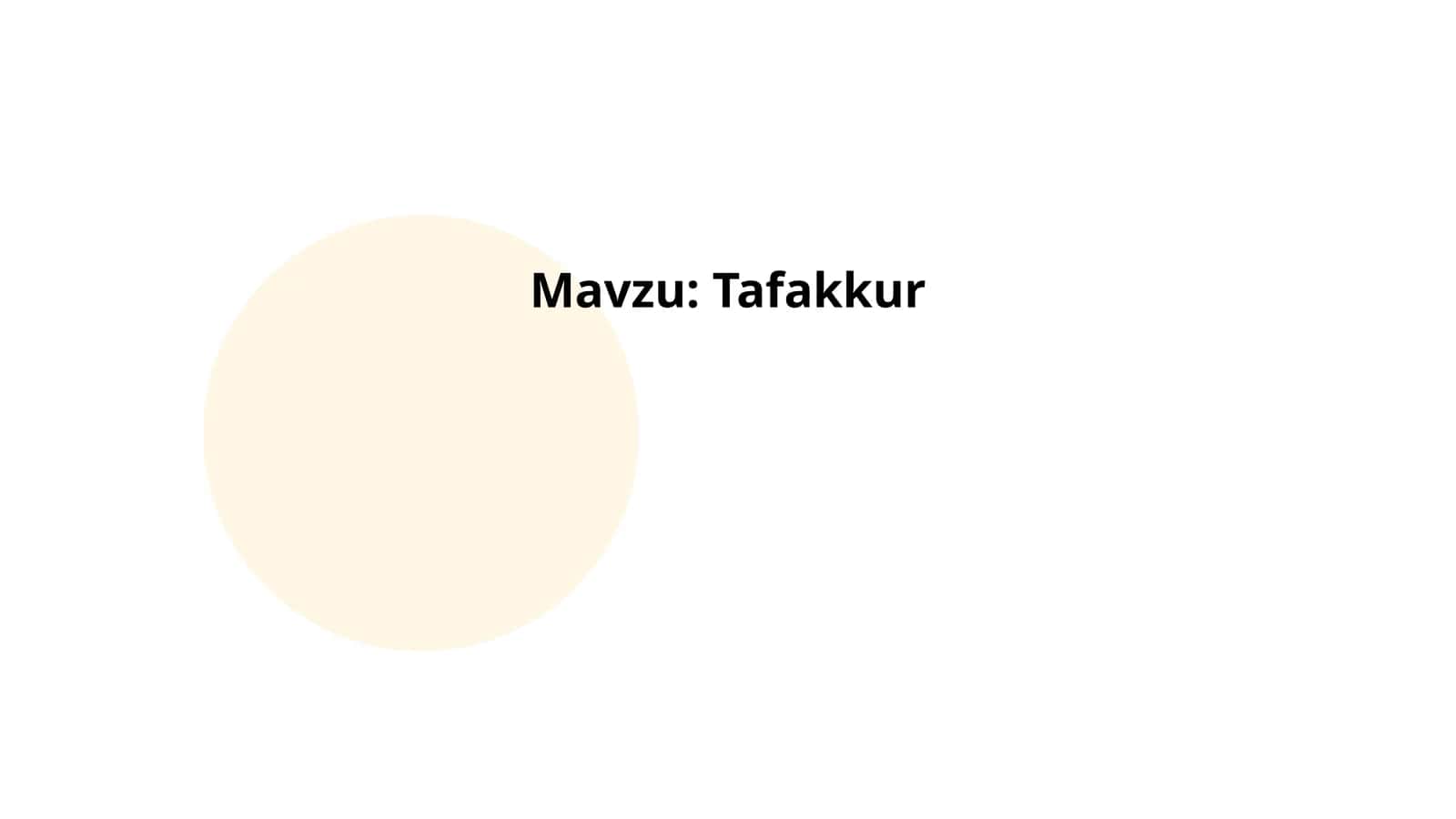 Tafakkur 1