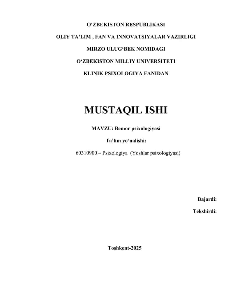 Bemor psixologiyasi 1