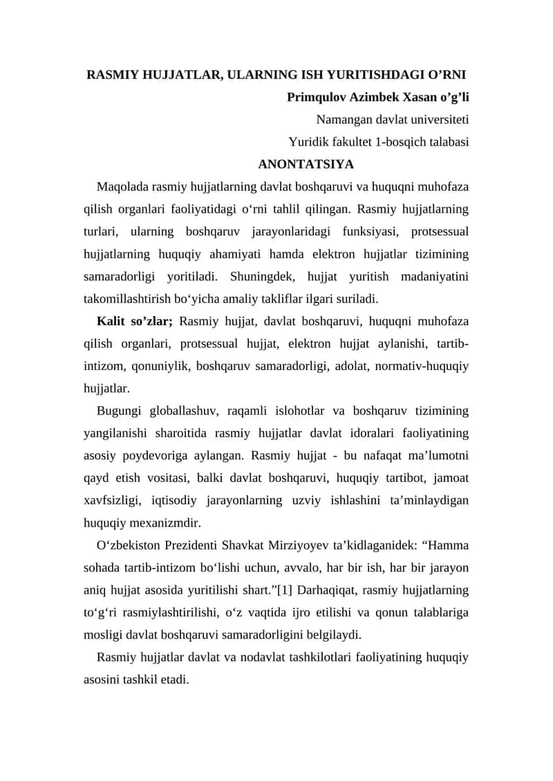 Rasmiy hujjatlar 1