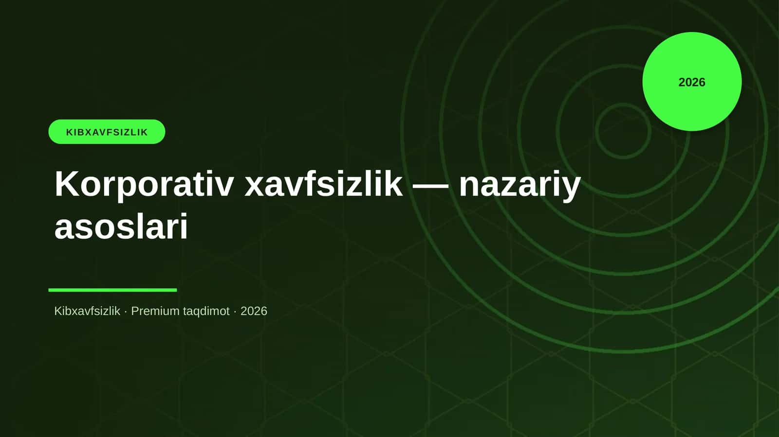 Korporativ xavfsizlik — nazariy asoslari 1