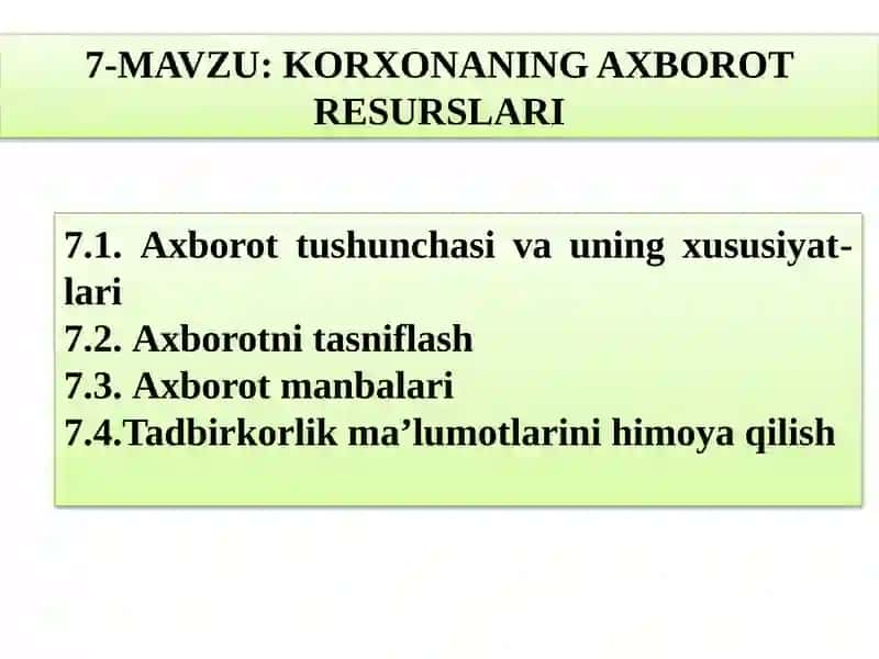 KORXONANING AXBOROTRESURSLARI 1