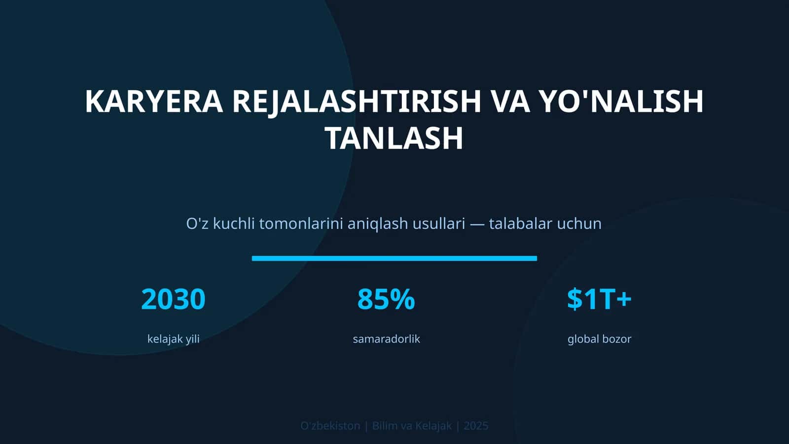 Karyera rejalashtirish va yo'nalish tanlash 1