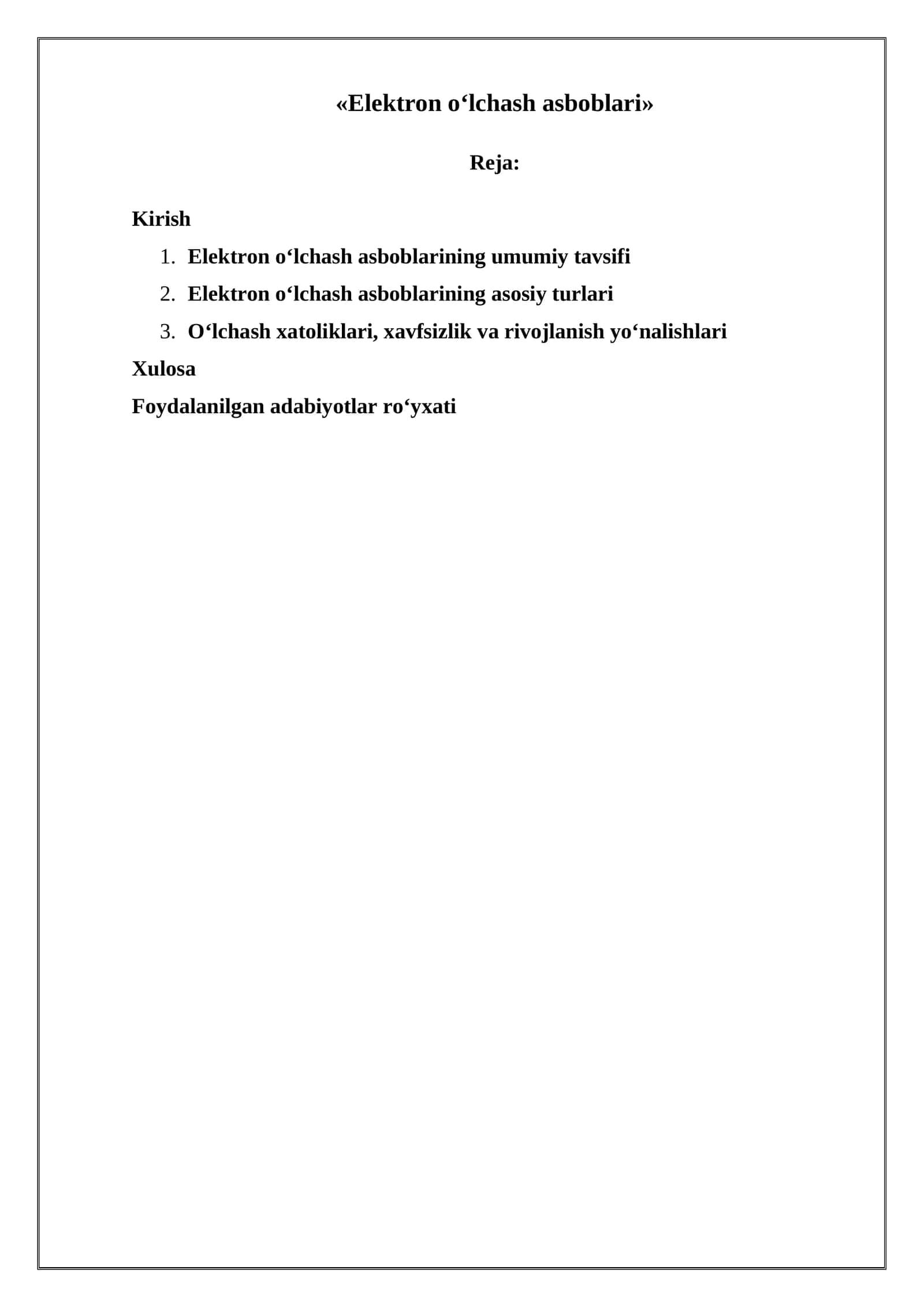 Elektron o‘lchash asboblari 1