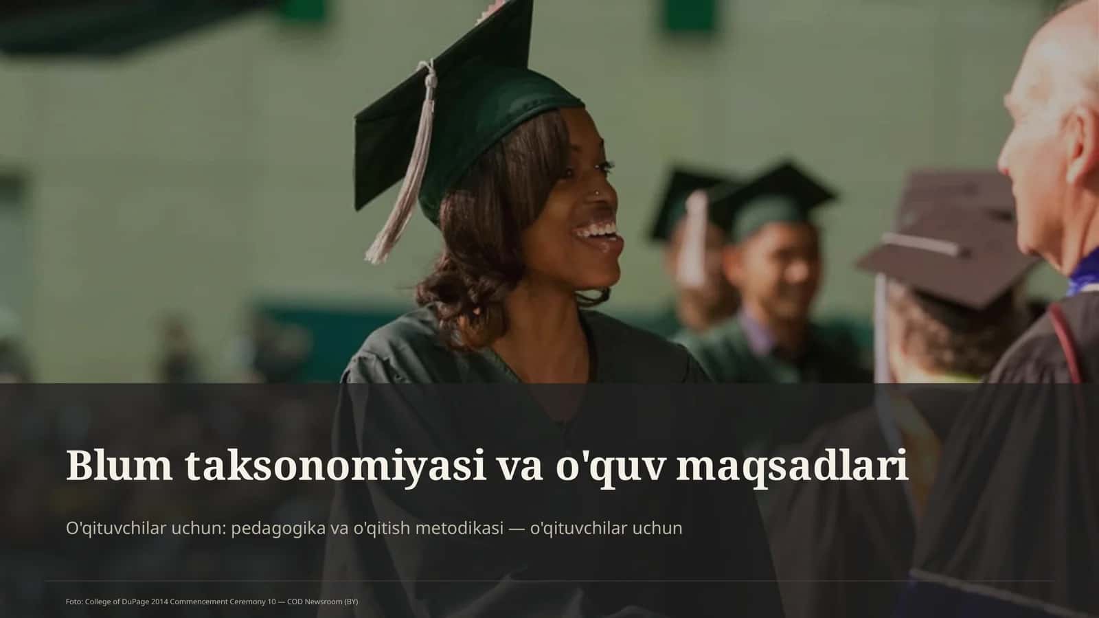 Blum taksonomiyasi va o'quv maqsadlari 1