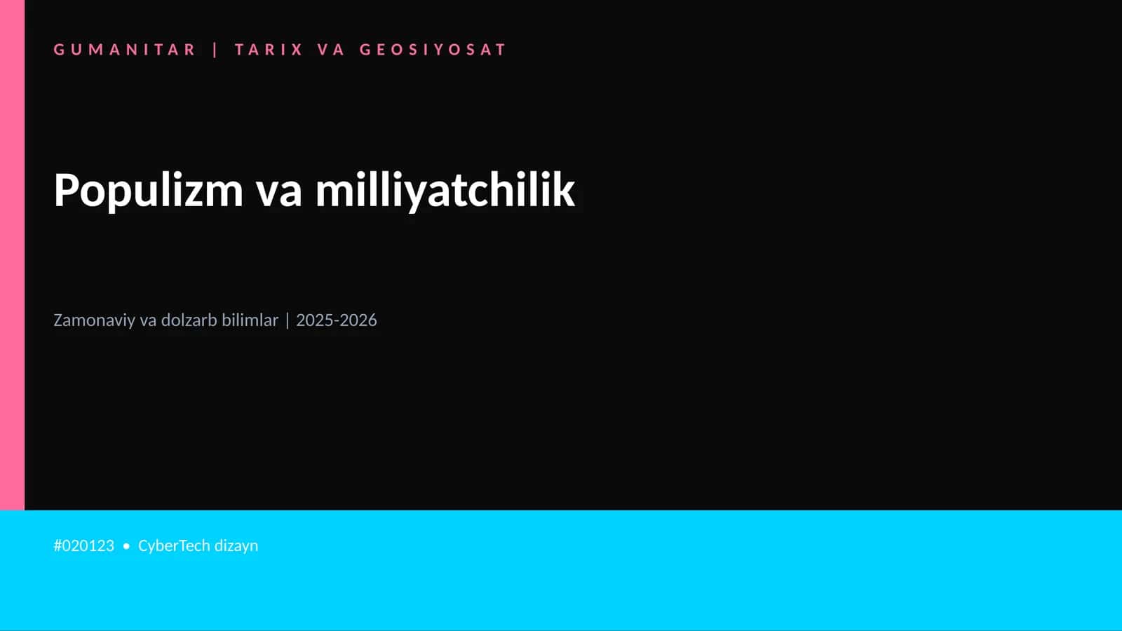 Populizm va milliyatchilik 1