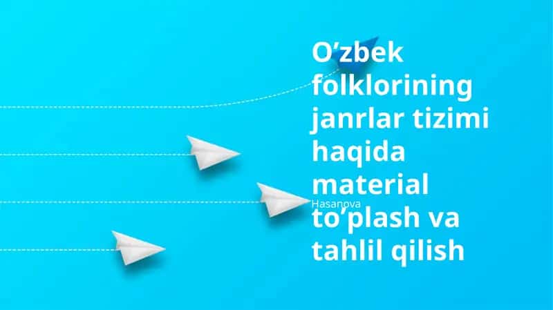 O'zbek folklorida janrlar tasnifi 1