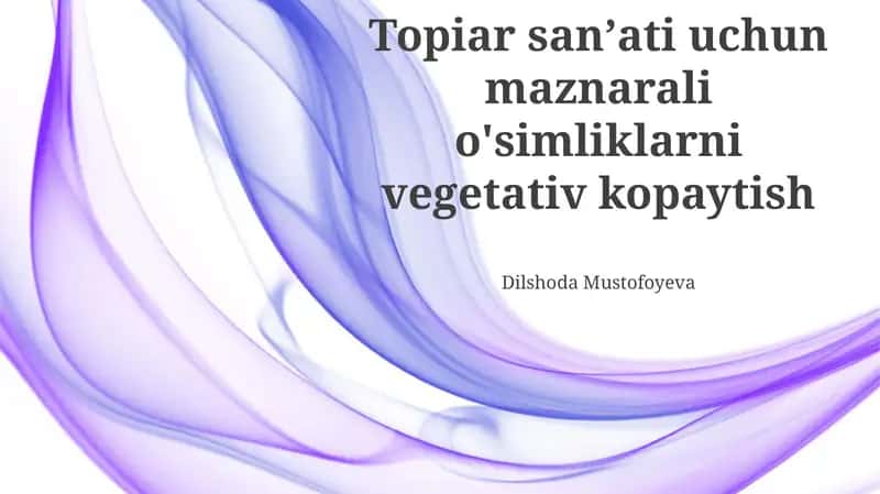 Vegetativ Ko'paytirish Usullari 1