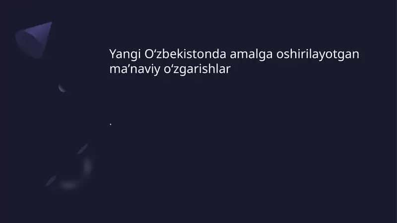 Maʼnaviy taraqqiyot dasturi 1