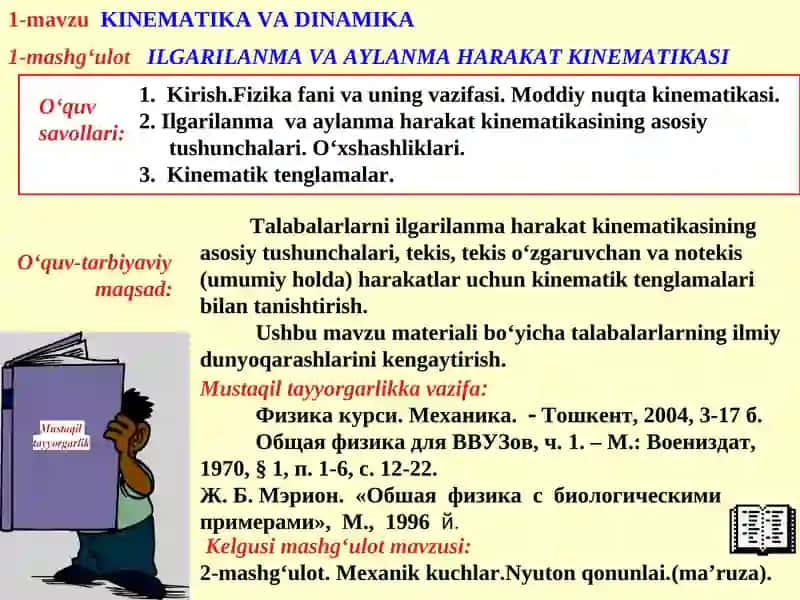 KINEMATIKA VA DINAMIKA