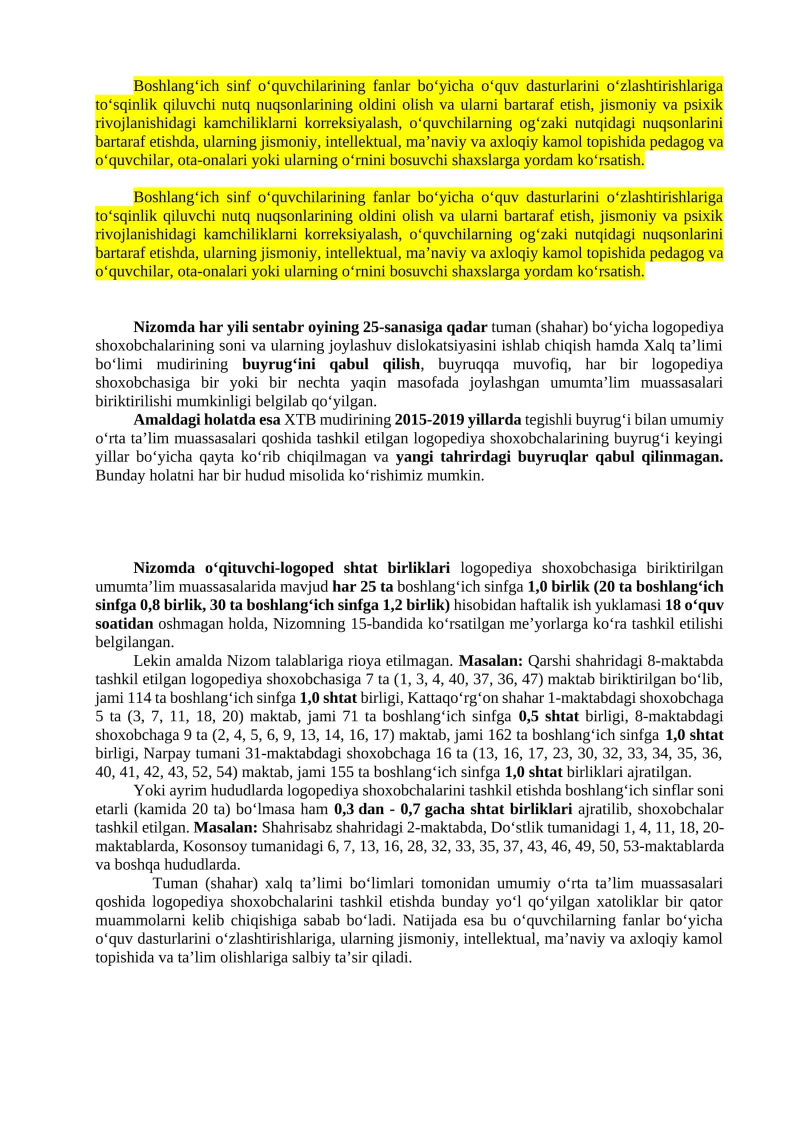 Boshlang‘ich sinf o‘quvchilarining fanlar bo‘yicha o‘quv dasturlarini o‘zlashtirishlariga to‘sqinlik qiluvchi nutq nuqsonlarining oldini olish va ularni bartaraf etish 1