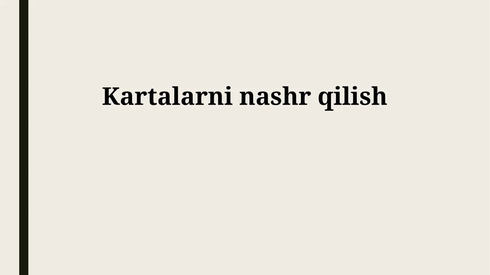 Kartalarni nashr qilish 1
