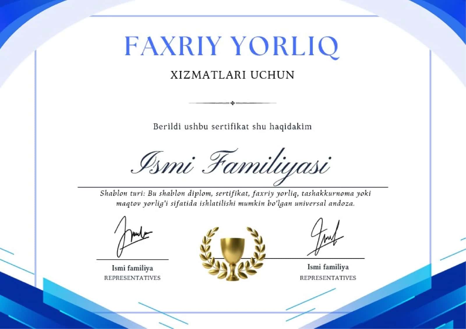 Faxriy Yorliq 1