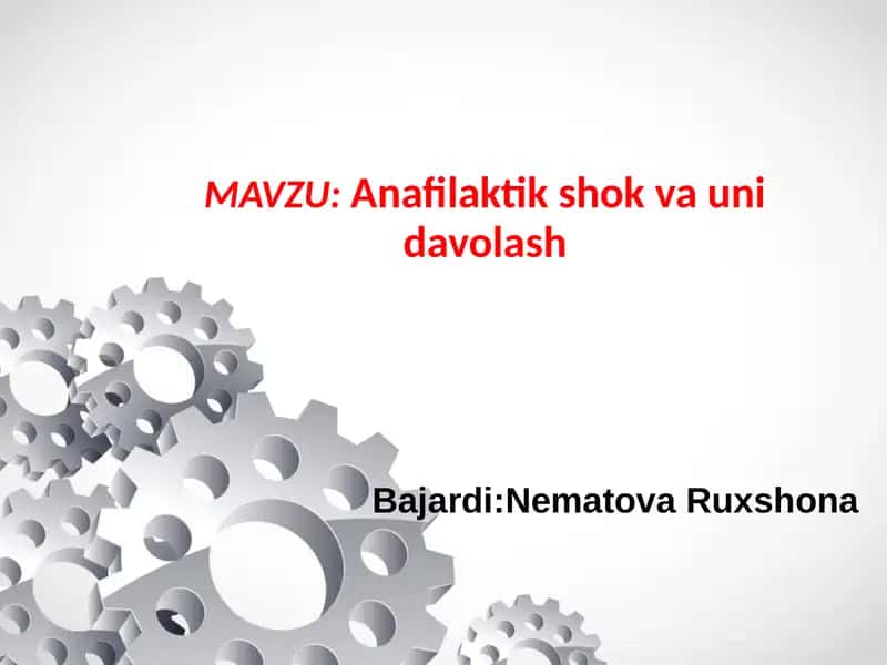 Anafilaktik shok va uni davolash 1